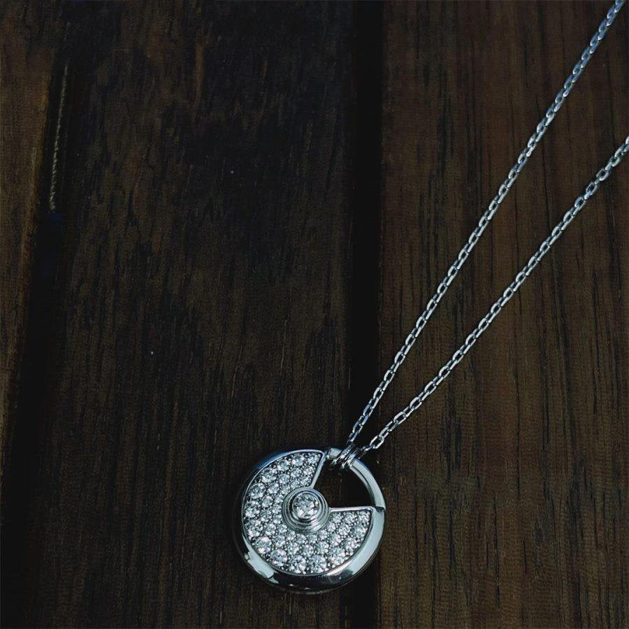 [ORA]AMULETTE SILVER FULL DIAMOND NECKLACE
