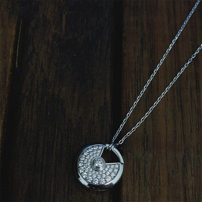 [ORA]AMULETTE SILVER FULL DIAMOND NECKLACE