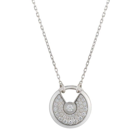 [ORA]AMULETTE SILVER FULL DIAMOND NECKLACE