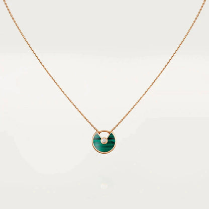 [ORA]AMULETTE ROSE GOLD MALACHITE NECKLACE