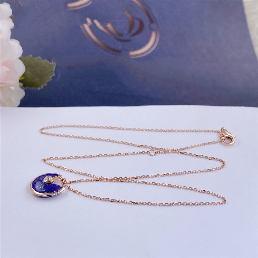 [ORA]AMULETTE ROSE GOLD AGATE NECKLACE