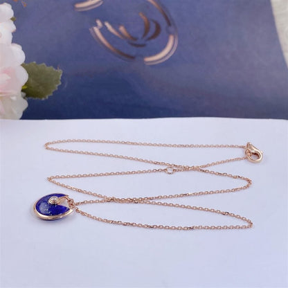 [ORA]AMULETTE ROSE GOLD AGATE NECKLACE