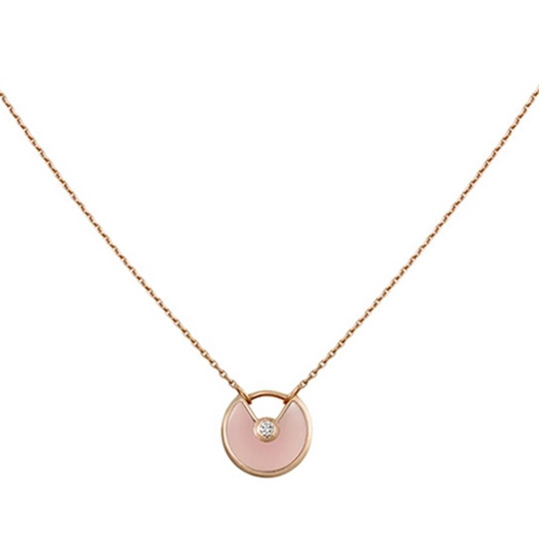 [ORA]AMULETTE ROSE GOLD PINK MOP NECKLACE
