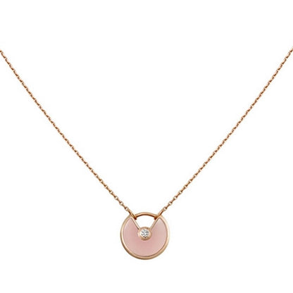 [ORA]AMULETTE ROSE GOLD PINK MOP NECKLACE