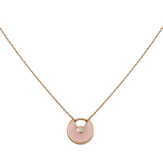 [ORA]AMULETTE ROSE GOLD PINK MOP NECKLACE