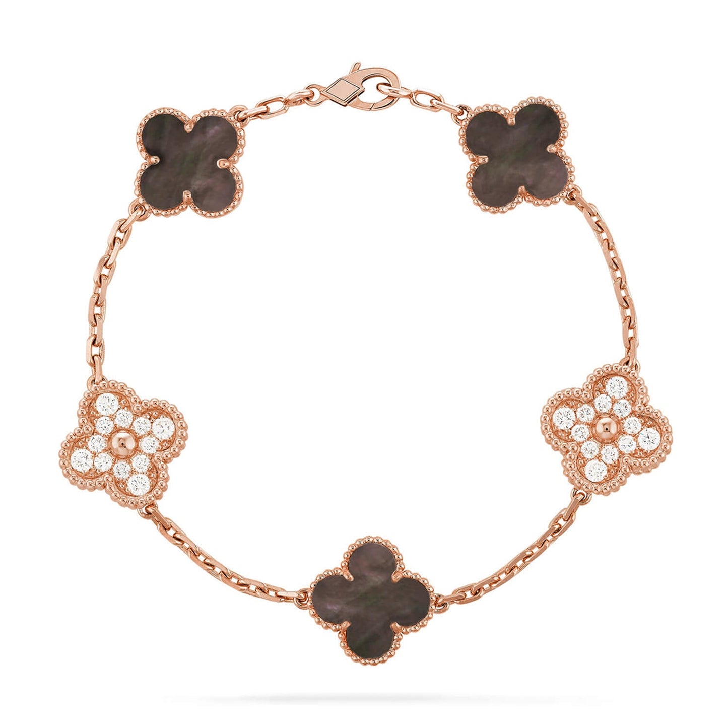 [ORA] CLOVER 5 MOTIF GRAY MOP BRACELET COLLECTION