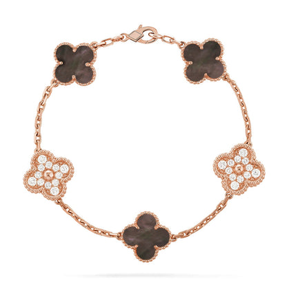 [ORA] CLOVER 5 MOTIF GRAY MOP BRACELET COLLECTION