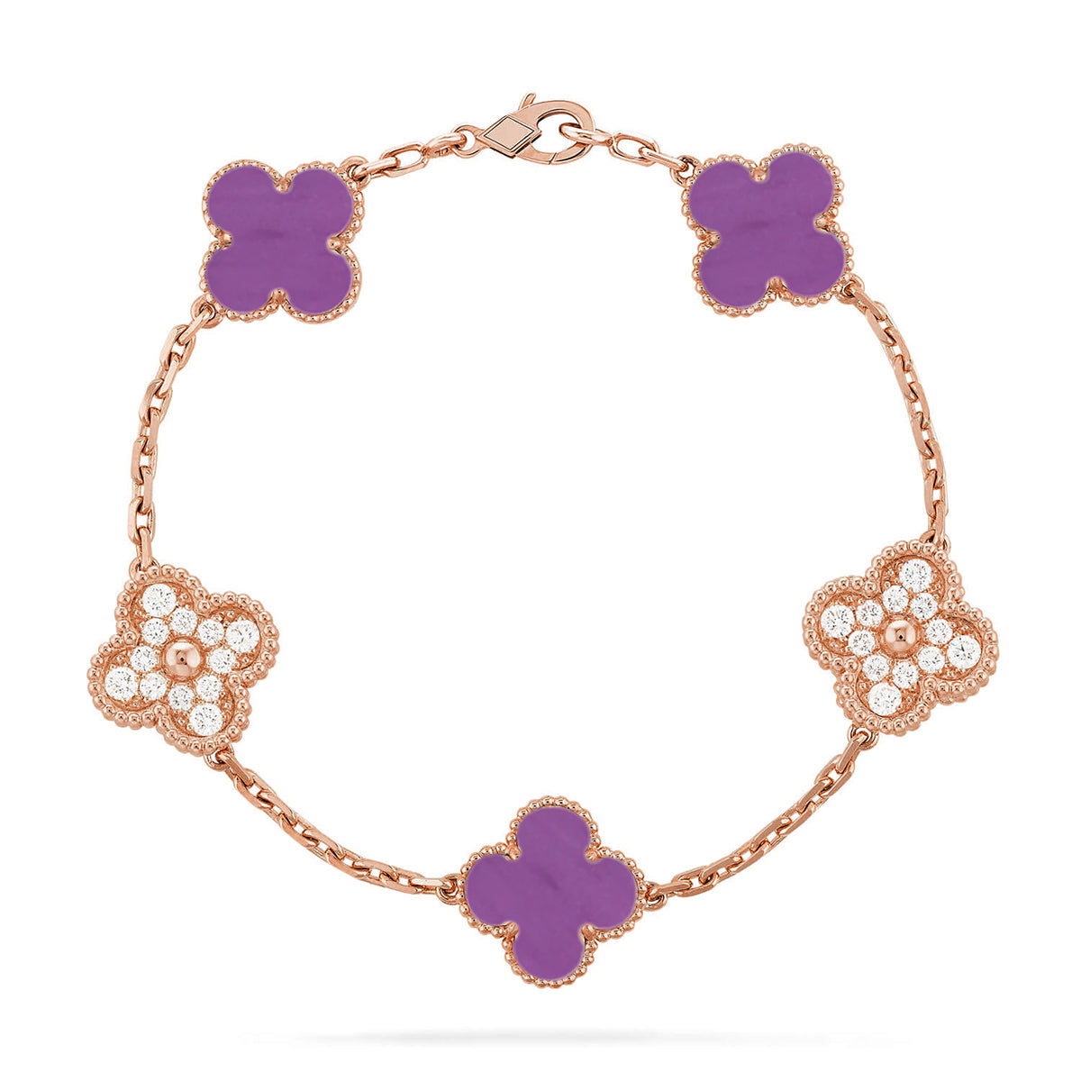 [ORA] CLOVER 5 MOTIF VIOLET BRACELET COLLECTION