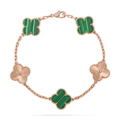 [ORA] CLOVER 5 MOTIF MALACHITE BRACELET COLLECTION
