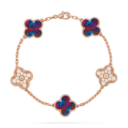 [ORA]CLOVER 5 MOTIF COLOR GEMSTONES BRACELET COLLECTION