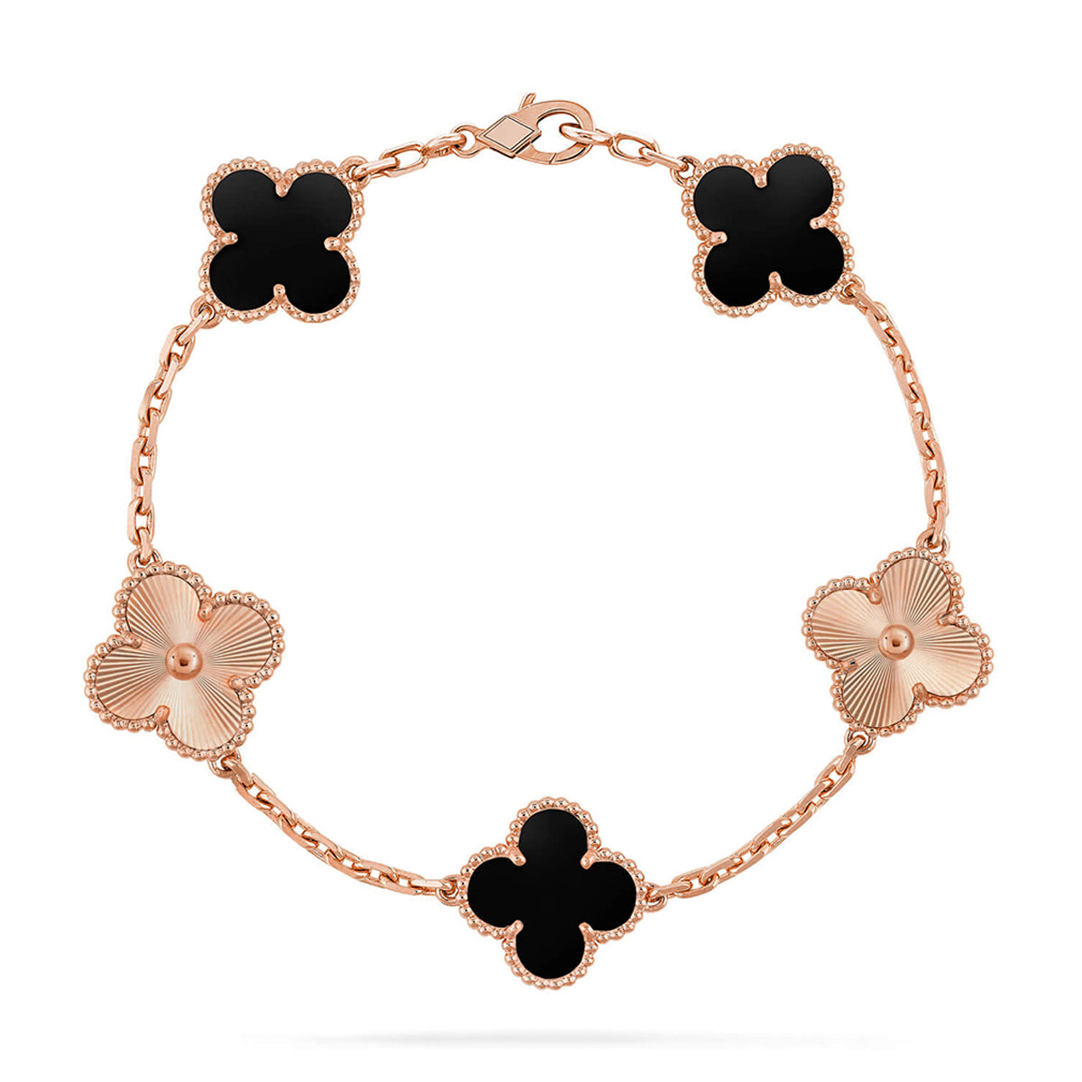 [ORA] CLOVER 5 MOTIF ONYXS BRACELET COLLECTION