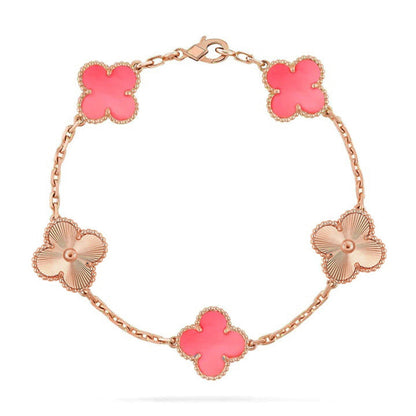 [ORA] CLOVER 5 MOTIFS  PINK MOP BRACELET COLLECTION