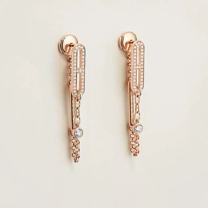 [ORA]CHAINE CHAOS DIAMOND DROP EARRINGS