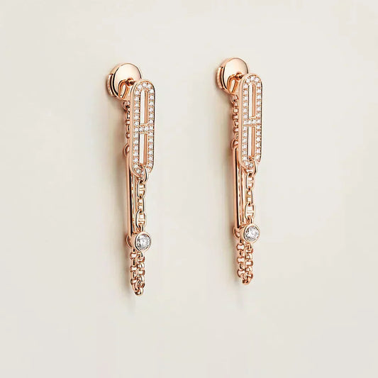 [ORA]CHAINE CHAOS DIAMOND DROP EARRINGS