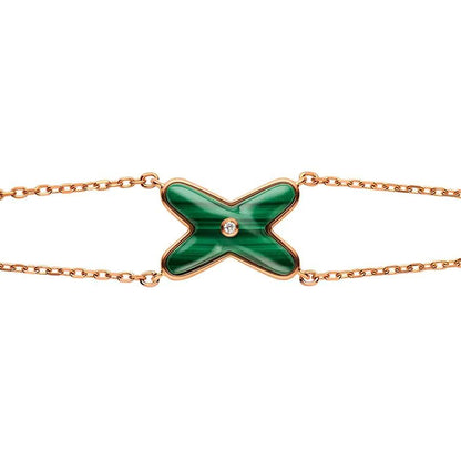 [ORA]JEUX BRACELET MALACHITE PINK GOLD 1 DIAMOND
