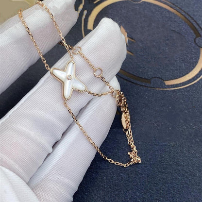 [ORA]JEUX BRACELET WHITE MOP PINK GOLD 1 DIAMOND