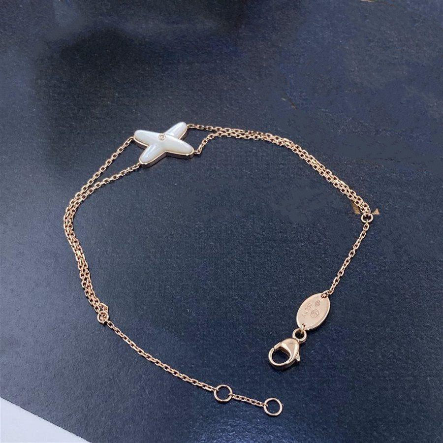 [ORA]JEUX BRACELET WHITE MOP PINK GOLD 1 DIAMOND