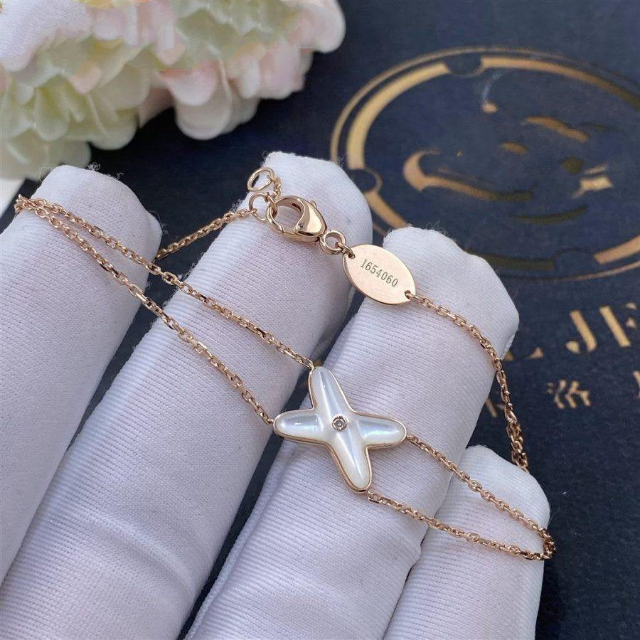 [ORA]JEUX BRACELET WHITE MOP PINK GOLD 1 DIAMOND