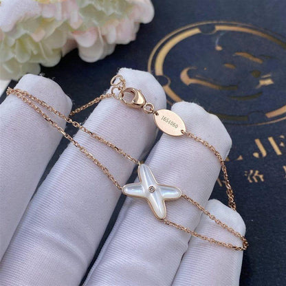 [ORA]JEUX BRACELET WHITE MOP PINK GOLD 1 DIAMOND