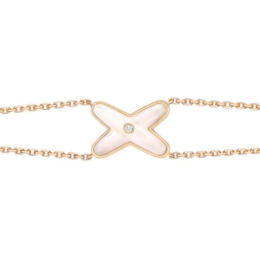 [ORA]JEUX BRACELET WHITE MOP PINK GOLD 1 DIAMOND