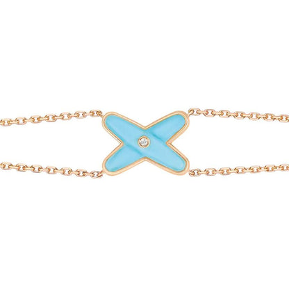[ORA]JEUX BRACELET TURQUOISE PINK GOLD 1 DIAMOND