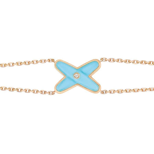 [ORA]JEUX BRACELET TURQUOISE PINK GOLD 1 DIAMOND