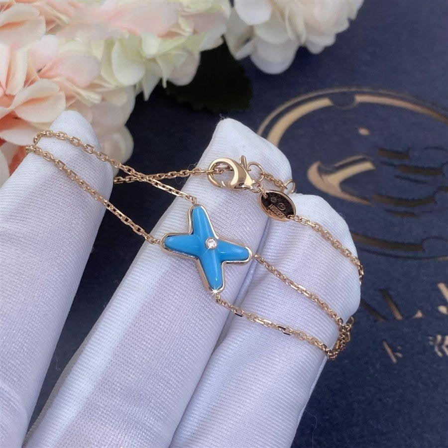 [ORA]JEUX BRACELET TURQUOISE PINK GOLD 1 DIAMOND