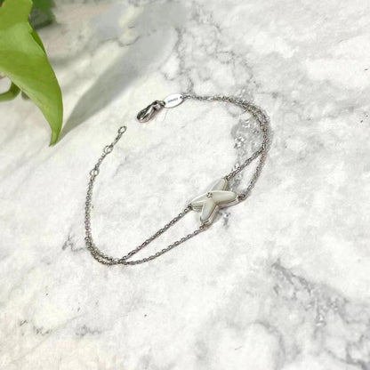 [ORA]JEUX BRACELET WHITE MOP SILVER 1 DIAMOND