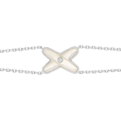 [ORA]JEUX BRACELET WHITE MOP SILVER 1 DIAMOND