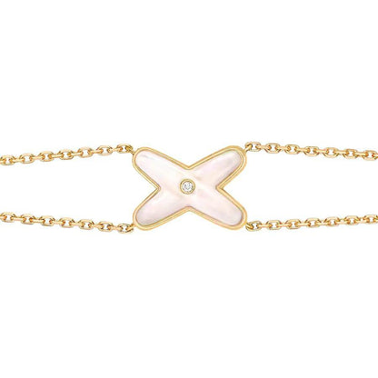 [ORA]JEUX BRACELET WHITE MOP GOLD 1 DIAMOND