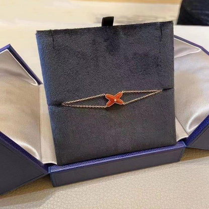 [ORA]JEUX BRACELET CARNELIAN PINK GOLD 1 DIAMOND