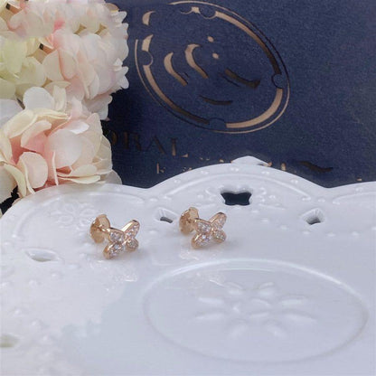 [ORA]JEUX DE PINK GOLD DIAMOND EARRINGS