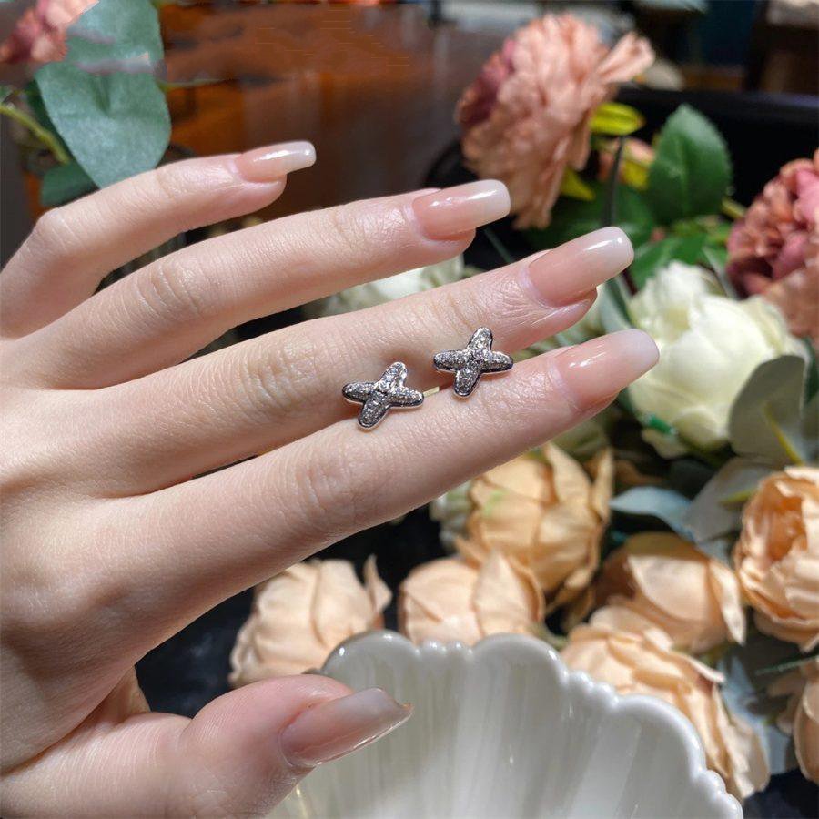 [ORA]JEUX DE SILVER DIAMOND EARRINGS