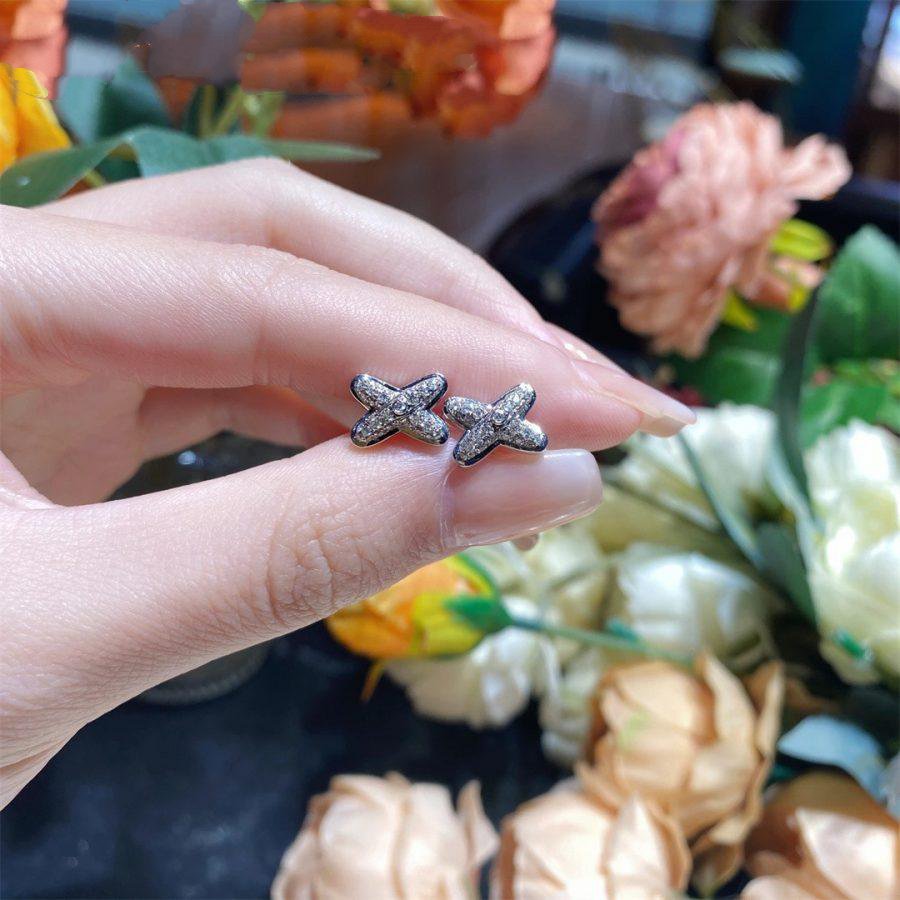 [ORA]JEUX DE SILVER DIAMOND EARRINGS