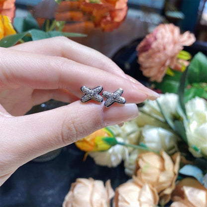 [ORA]JEUX DE SILVER DIAMOND EARRINGS
