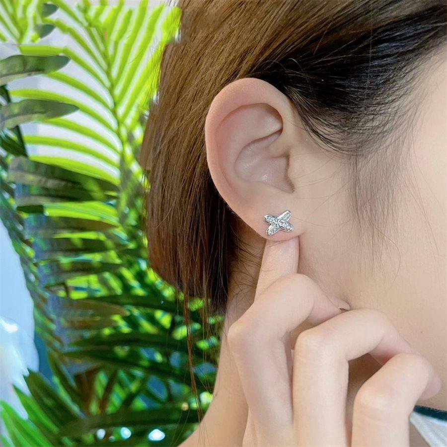 [ORA]JEUX DE SILVER DIAMOND EARRINGS