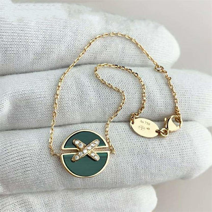 [ORA]JEUX DE BRACELET MALACHITE PINK GOLD DIAMONDS