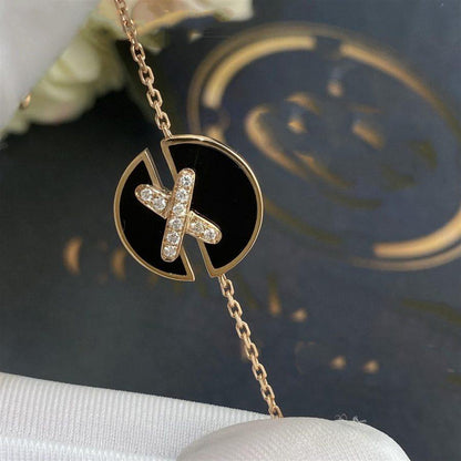 [ORA]JEUX DE BRACELET ONYX PINK GOLD DIAMOND
