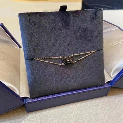[ORA]JEUX BRACELET ONYX PINK GOLD 1 DIAMOND