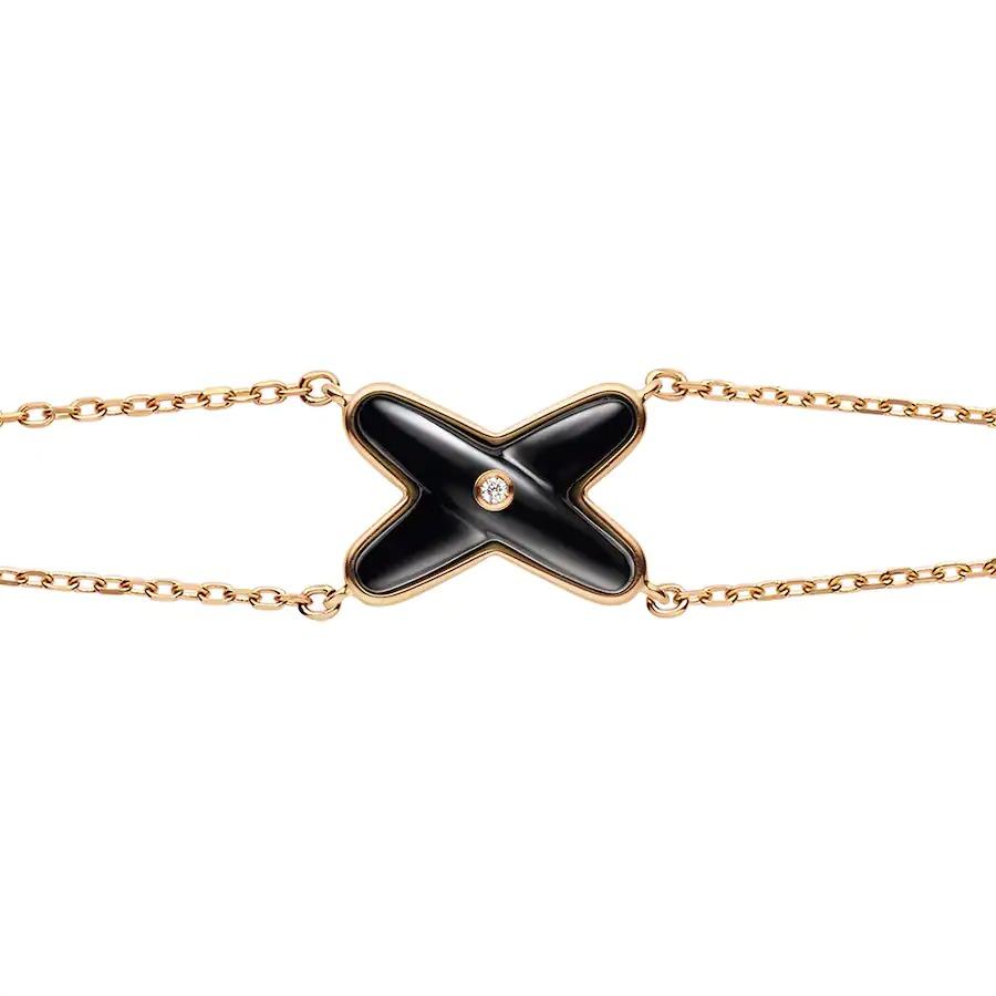 [ORA]JEUX BRACELET ONYX PINK GOLD 1 DIAMOND