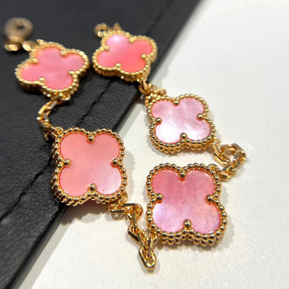 [ORA] CLOVER 5 MOTIFS  PINK MOP BRACELET COLLECTION