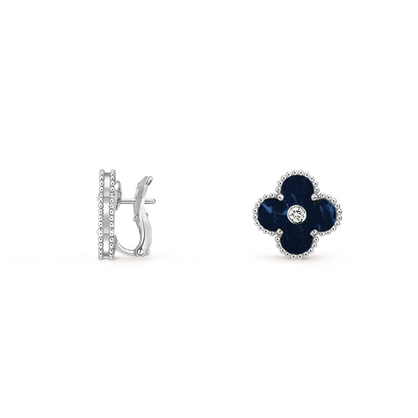 [ORA]CLOVER SILVER 15MM MOP DIAMOND EARRINGS COLLECTION