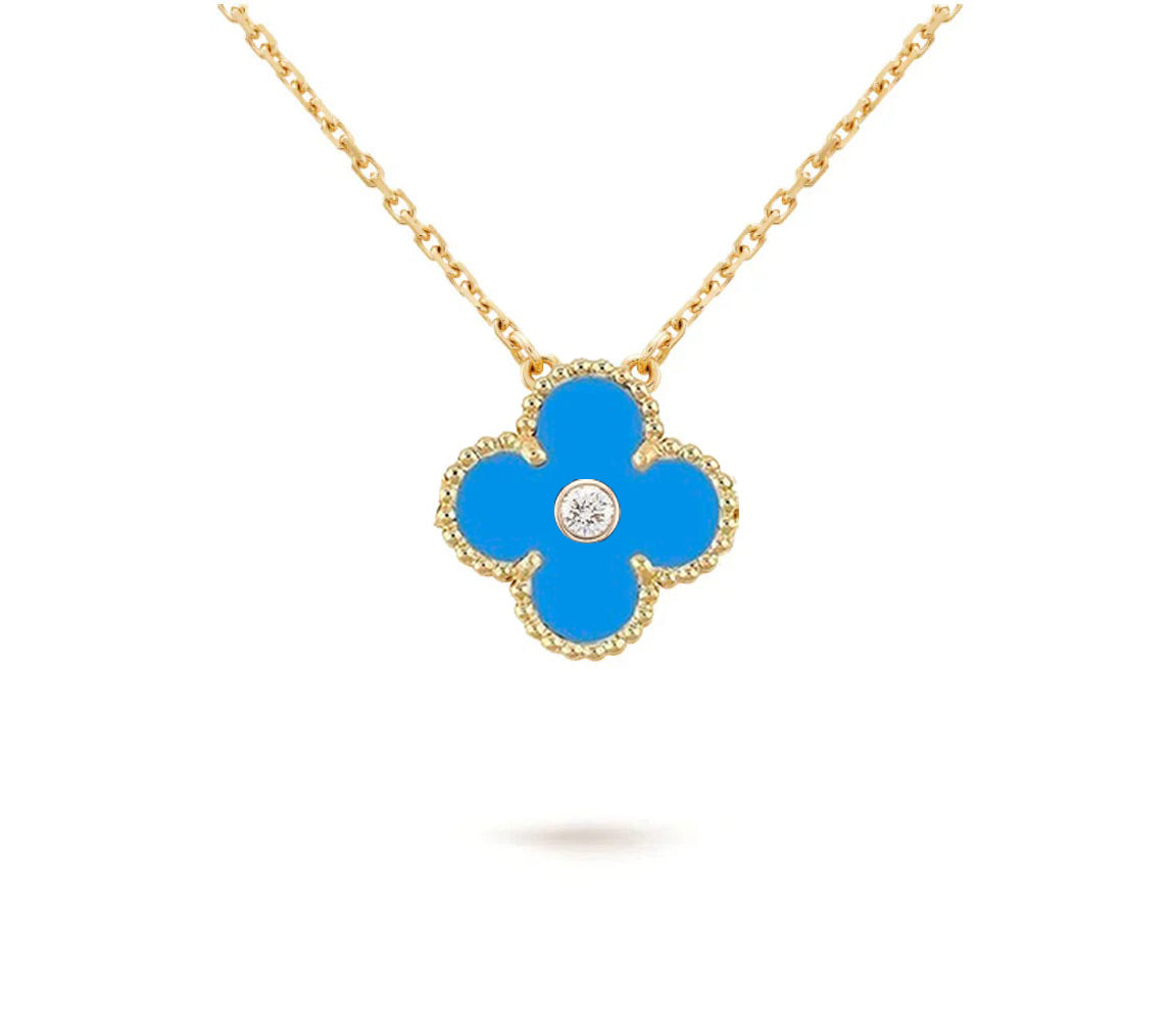 [ORA]CLOVER 15MM DIAMOND SINGLE FLOWER NECKLACE COLLECTION