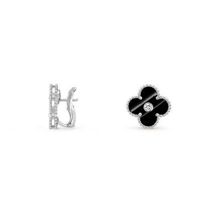 [ORA]CLOVER SILVER 15MM MOP DIAMOND EARRINGS COLLECTION