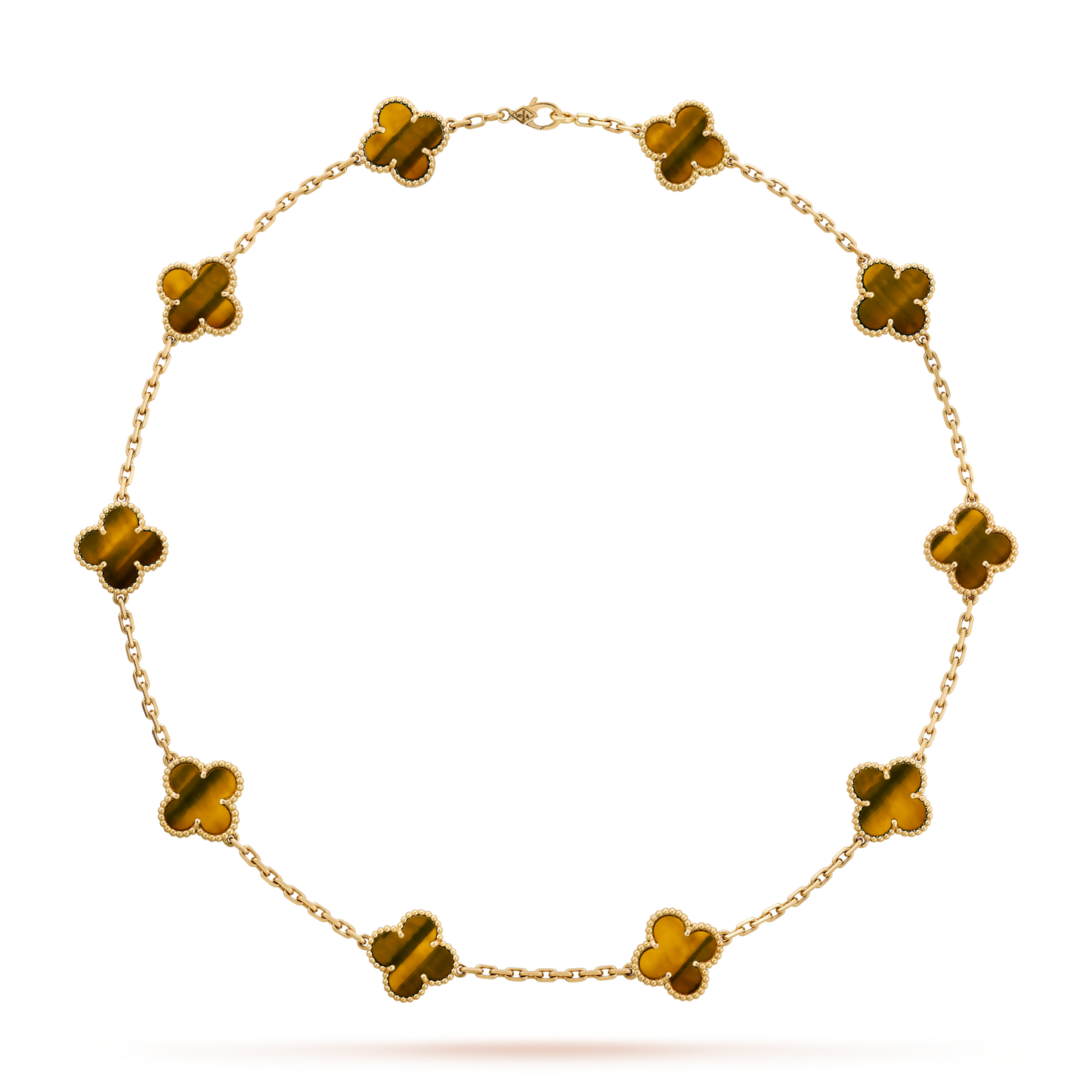 [ORA]CLOVER 10 MOTIFS TIGER EYE NECKLACE