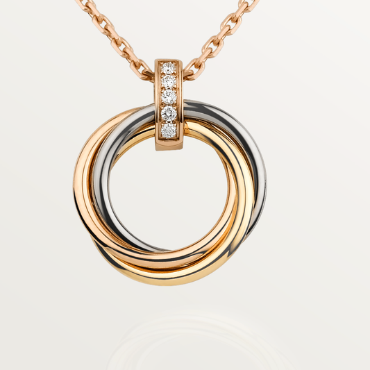 [ORA]TRINITY NECKLACE GOLD  DIAMONDS