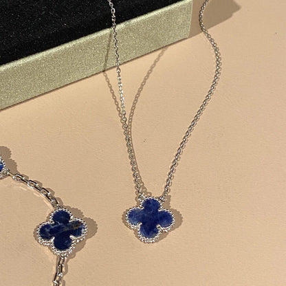 [ORA]CLOVER 15MM PIETERSITE NECKLACE SILVER
