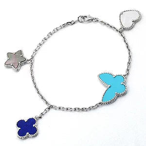 [ORA]LUCKY SPRING SILVER BRACELET 4 MOTIF