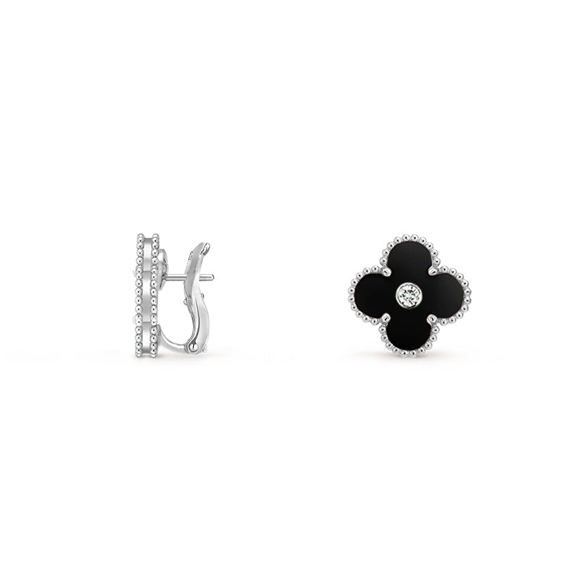 [ORA]CLOVER SILVER 15MM MOP DIAMOND EARRINGS COLLECTION