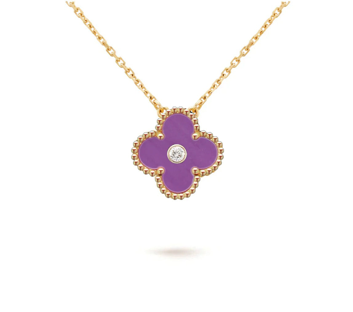 [ORA]CLOVER 15MM DIAMOND SINGLE FLOWER NECKLACE COLLECTION